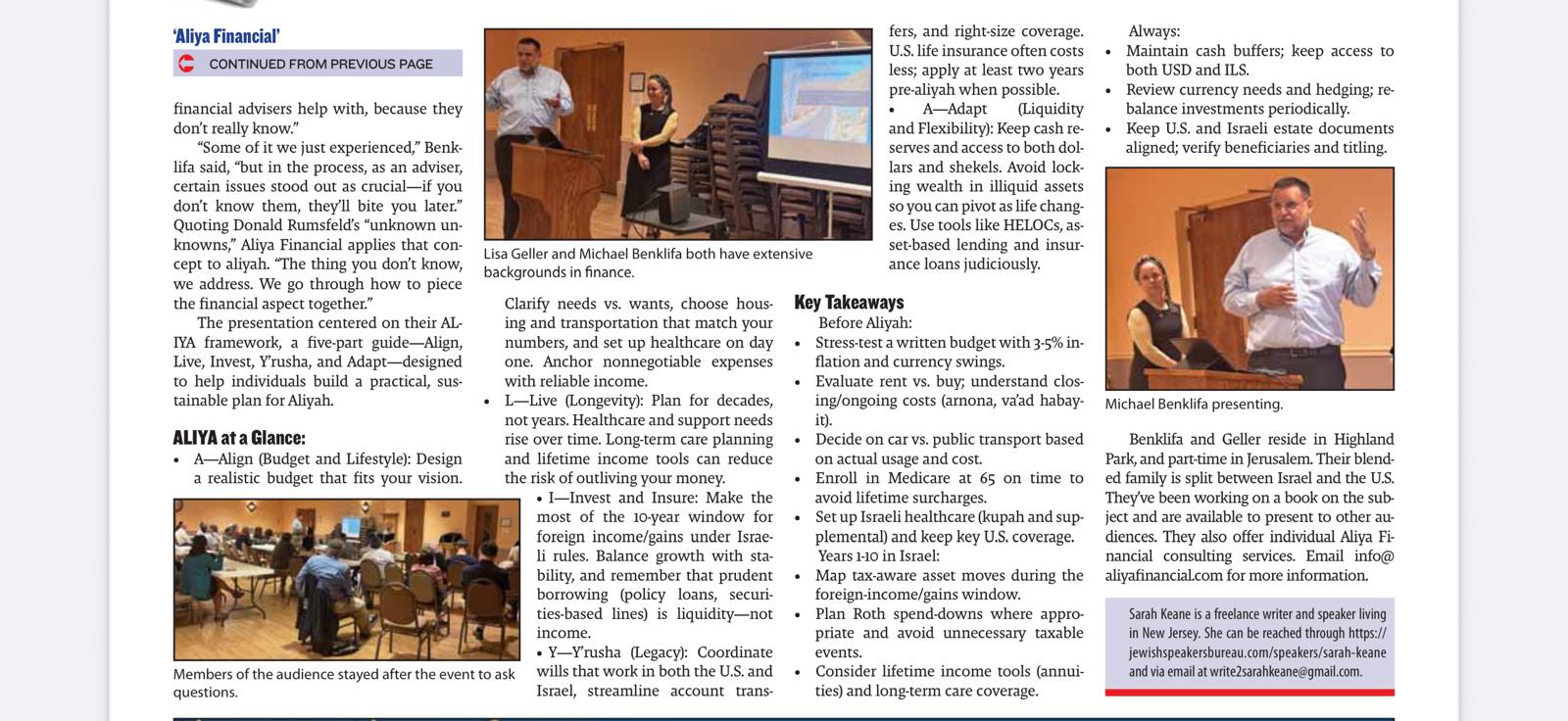 Aliya Financial article featuring the A.L.I.Y.A. Framework and key takeaways for cross-border financial planning